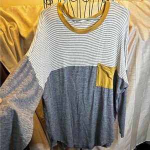 Reborn J Mustard and Gray Striped Shirt